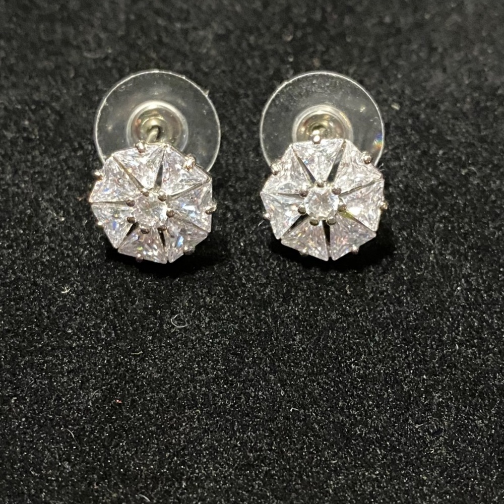 Cubic Zirconia Snowflake Earrings